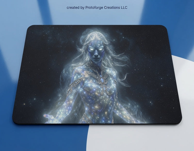Cosmic Blue Goddess Mouse Pad — custom sublimation mouse pad by ProtoForge Creations