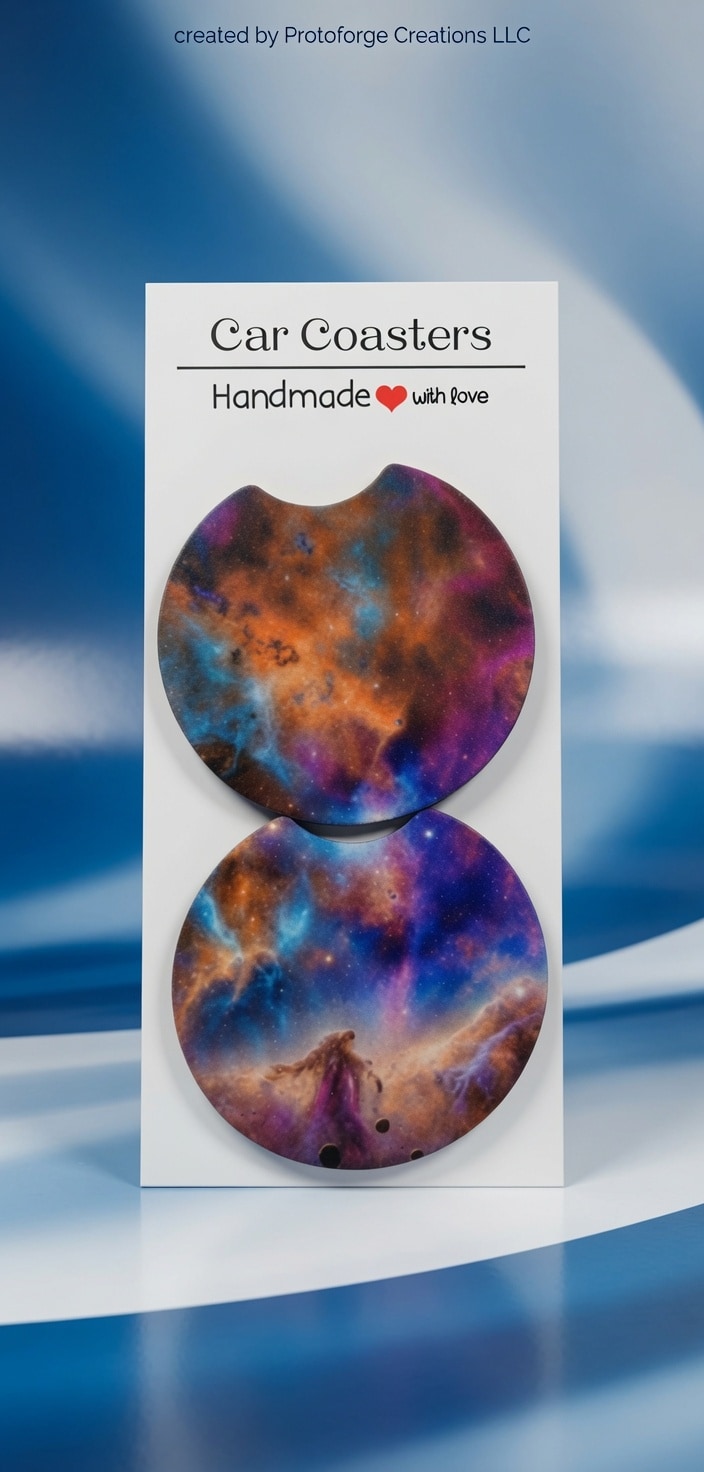Galaxy Nebula Car Coaster — custom sublimation car coaster by ProtoForge Creations