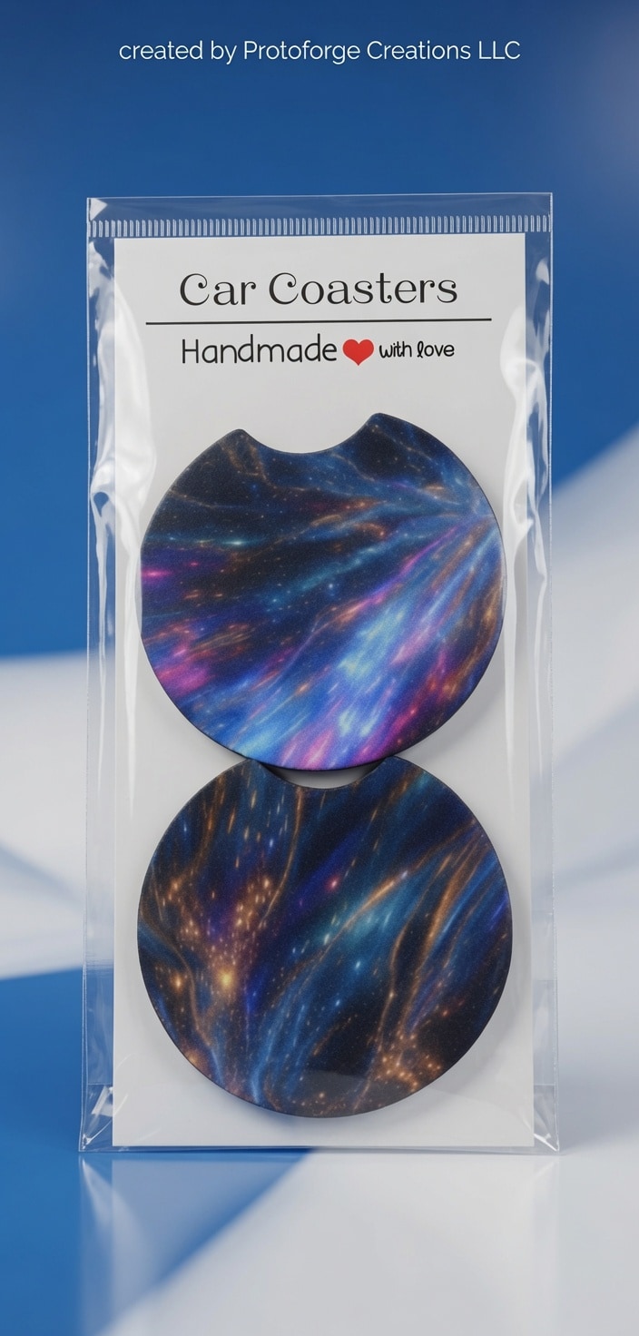 Galaxy Nebula Car Coaster — custom sublimation car coaster by ProtoForge Creations