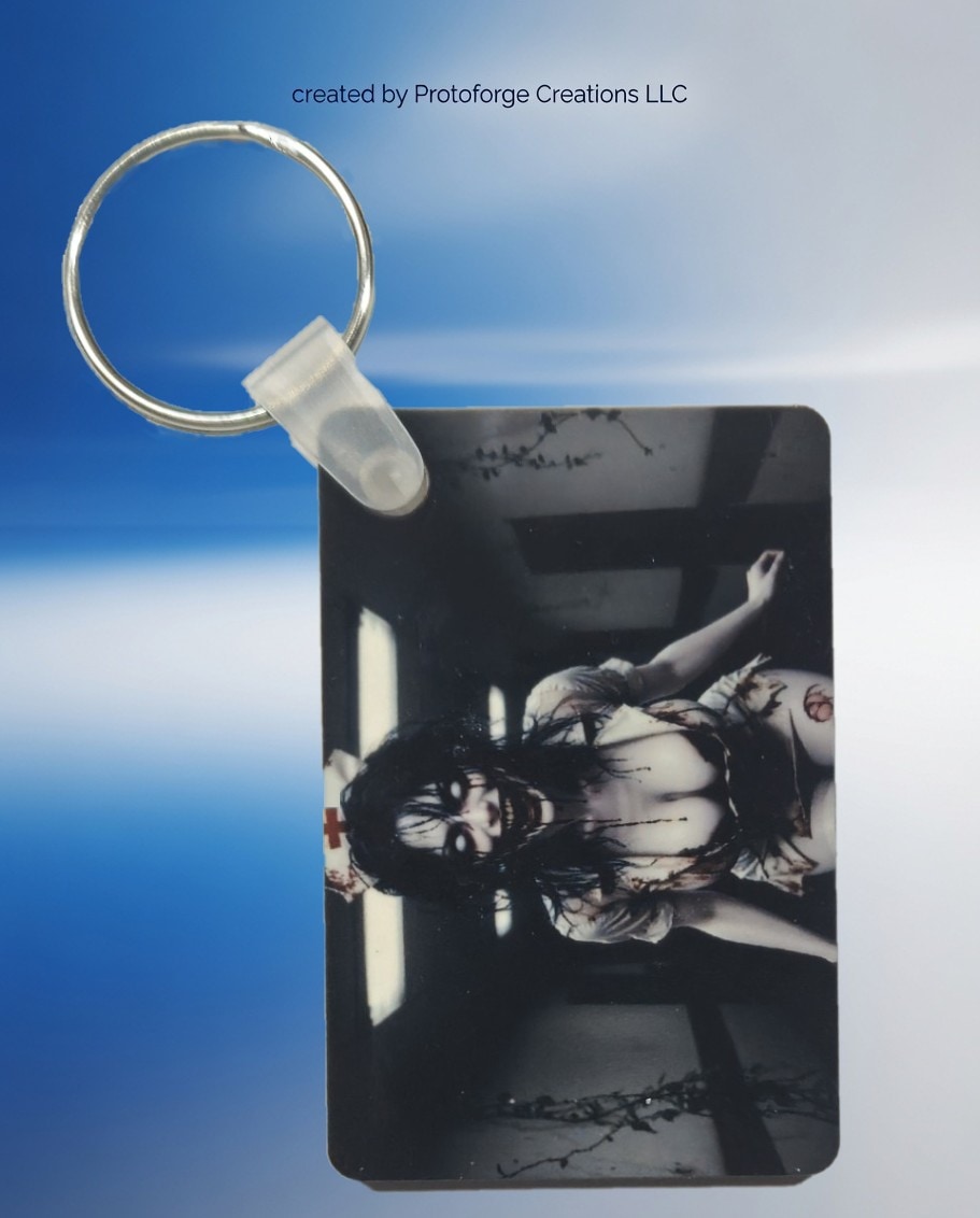 Horror Bloody Nurse Keychain — custom sublimation keychain by ProtoForge Creations