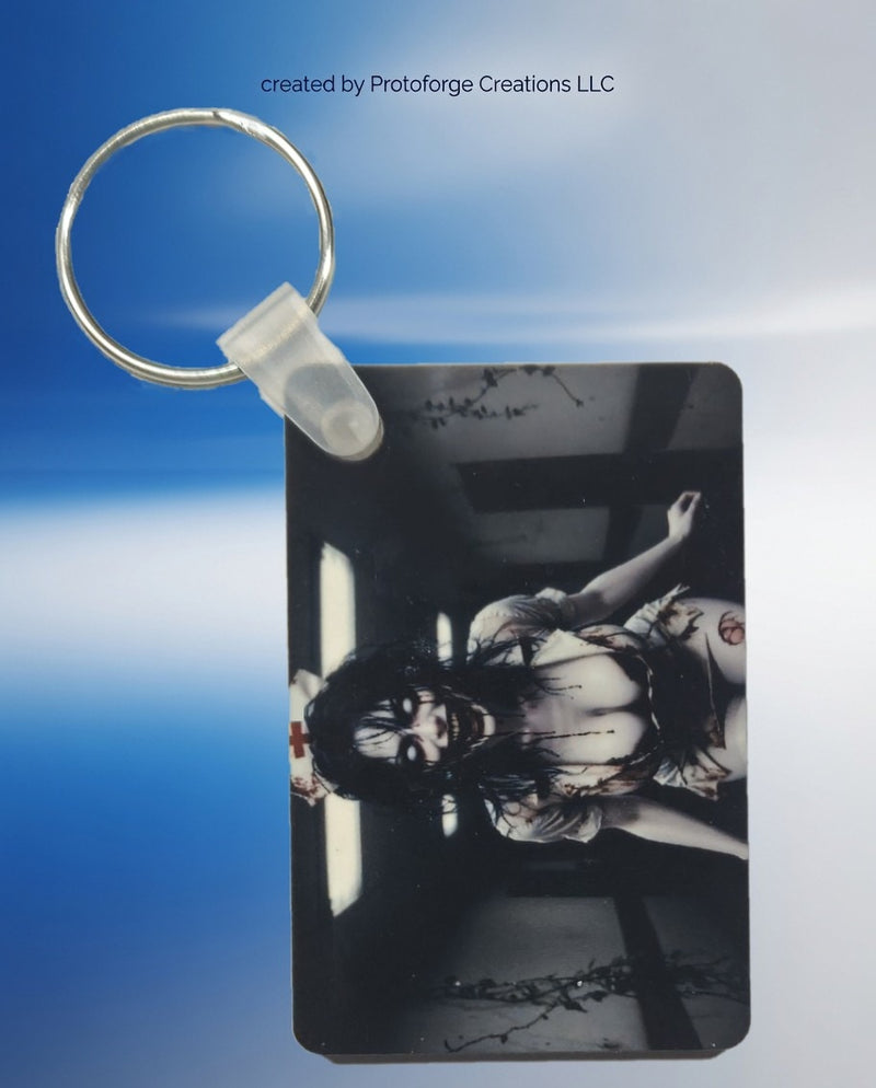 Horror Bloody Nurse Keychain — custom sublimation keychain by ProtoForge Creations