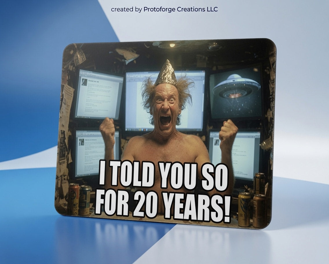 I Told You So Tinfoil Hat Mouse Pad — custom sublimation mouse pad by ProtoForge Creations