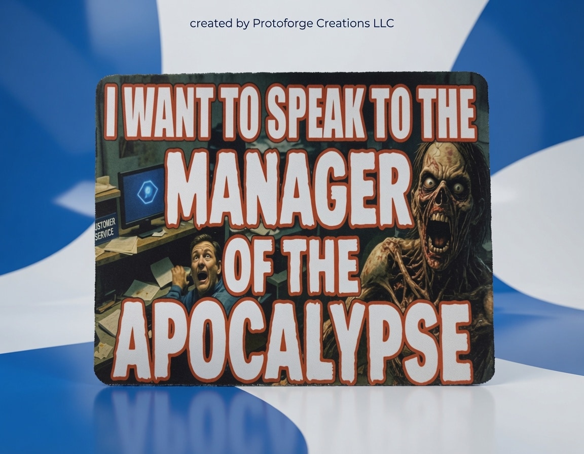 Manager Of The Apocalypse Mouse Pad — custom sublimation mouse pad by ProtoForge Creations