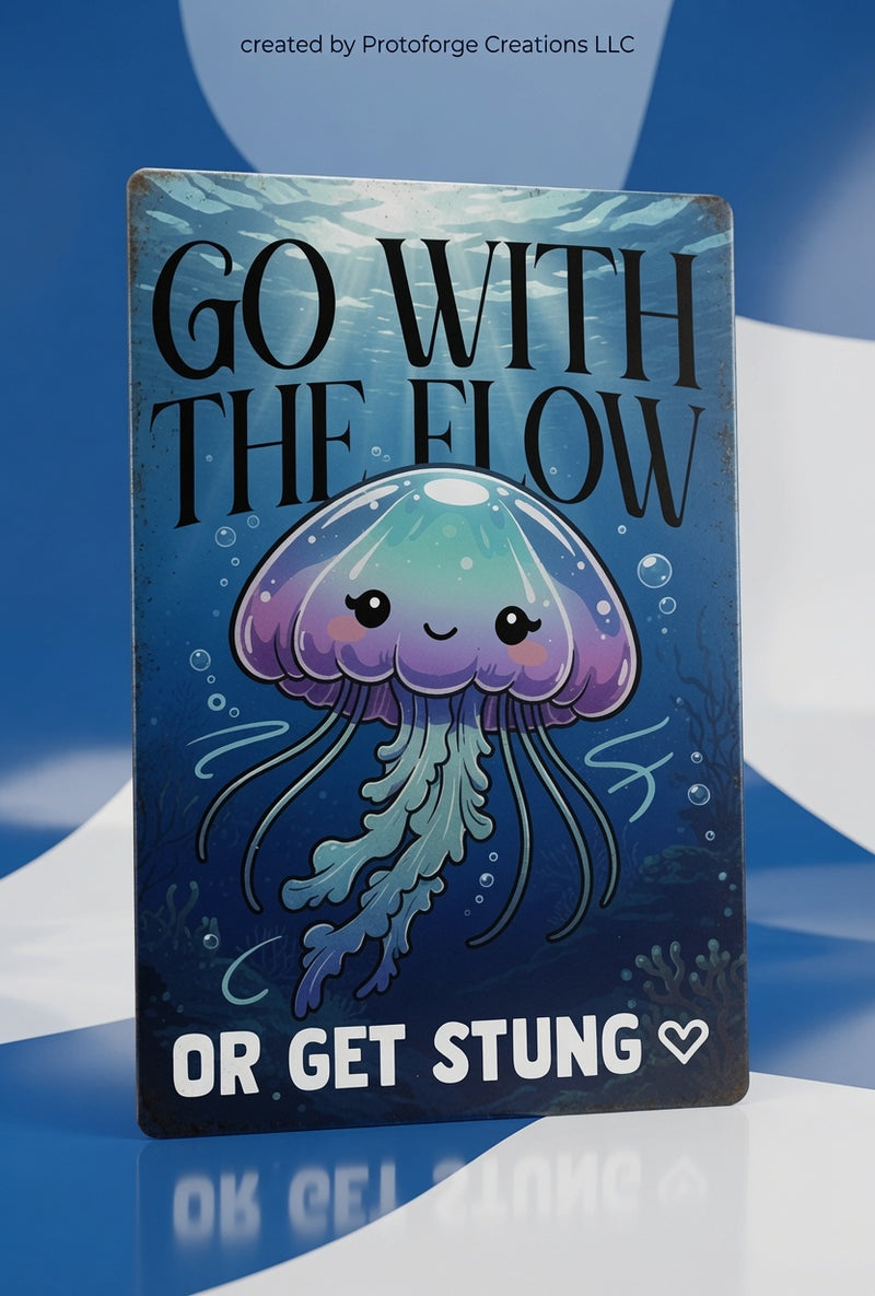 Go With The Flow Or Get Stung Sign — custom sublimation sign by ProtoForge Creations