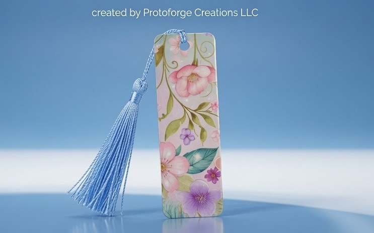 Pink Floral Bookmark — custom sublimation bookmark by ProtoForge Creations