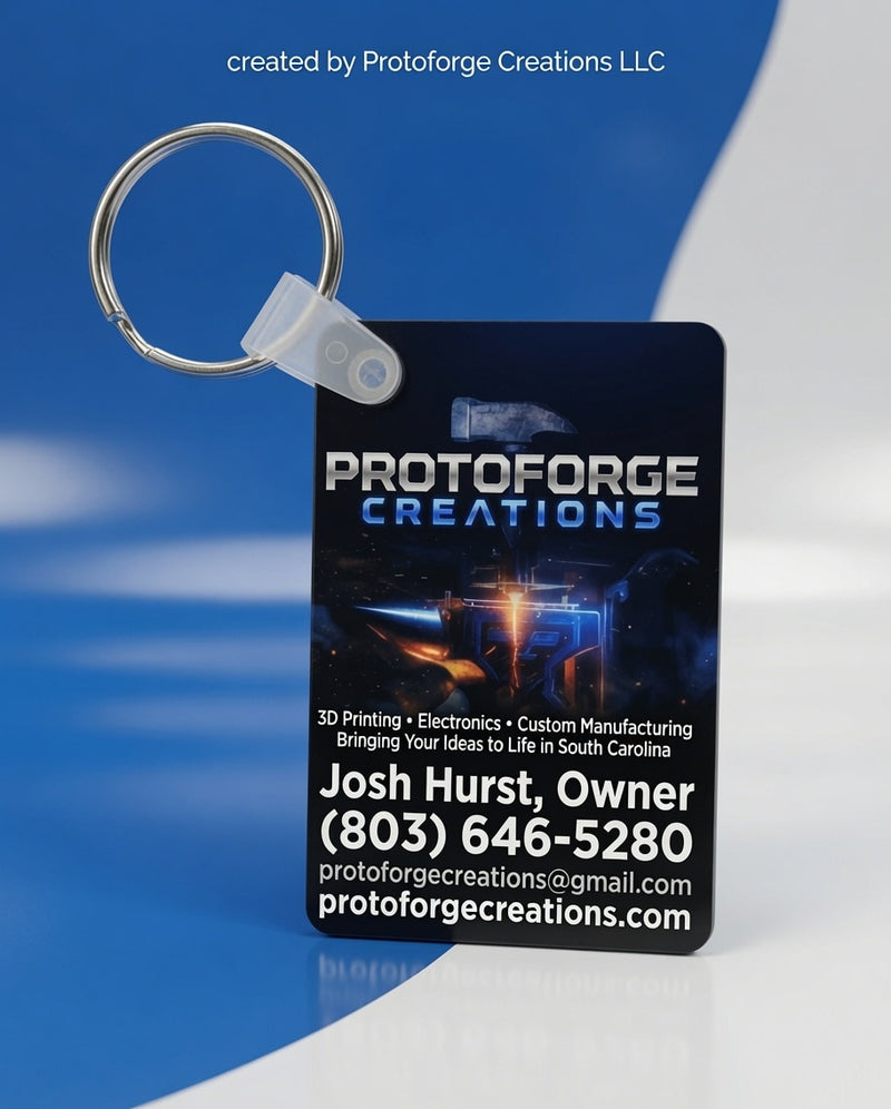 Protoforge Creations Business Keychain — custom sublimation keychain by ProtoForge Creations