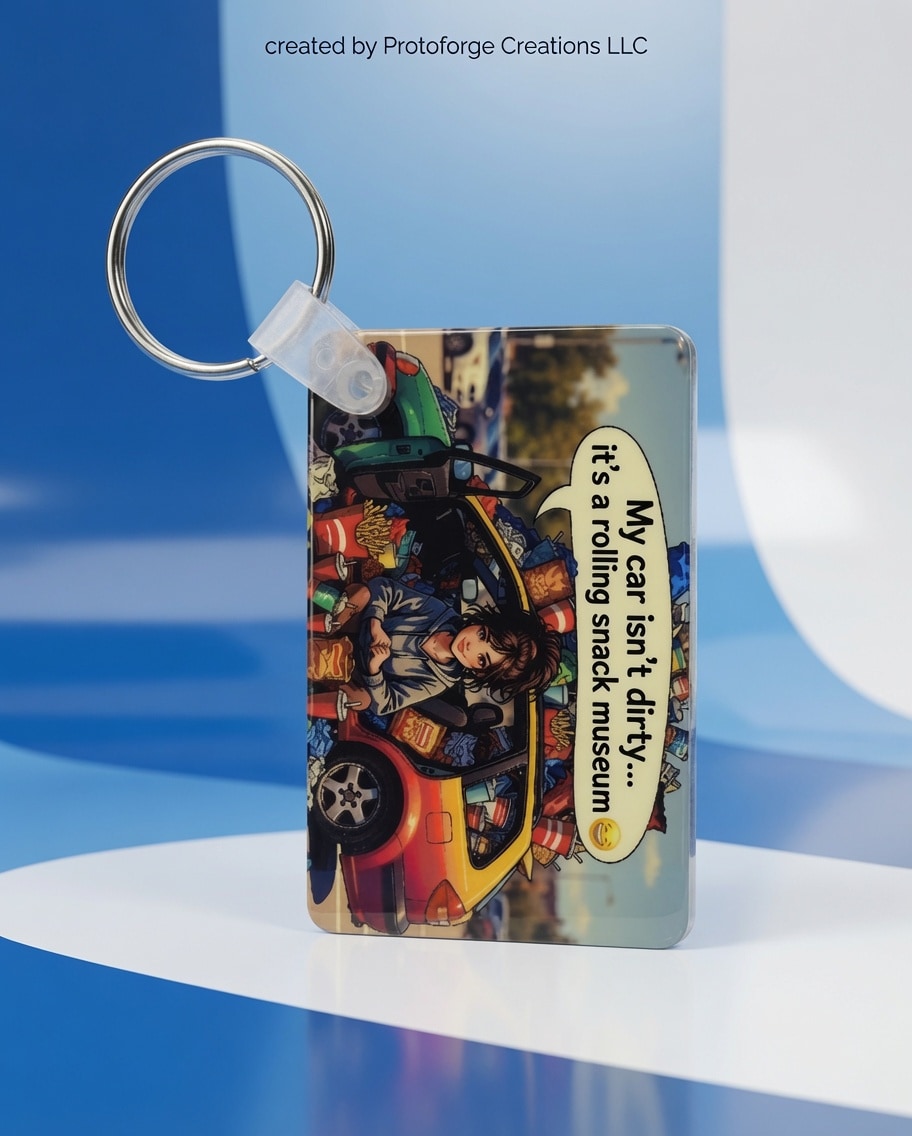 Rolling Snack Museum Keychain — custom sublimation keychain by ProtoForge Creations