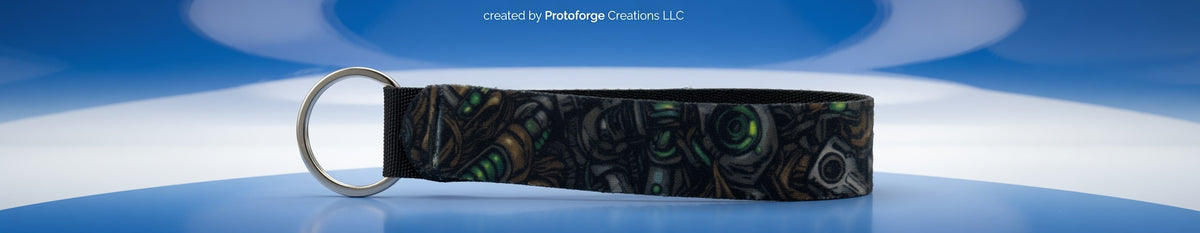 Sci Fi Robot Mech Keychain — custom sublimation keychain by ProtoForge Creations