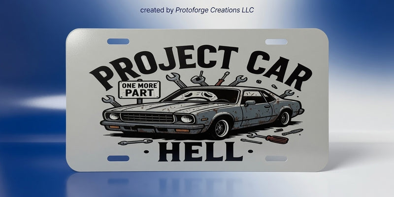 Project Car Hell License Plate — custom sublimation license plate by ProtoForge Creations