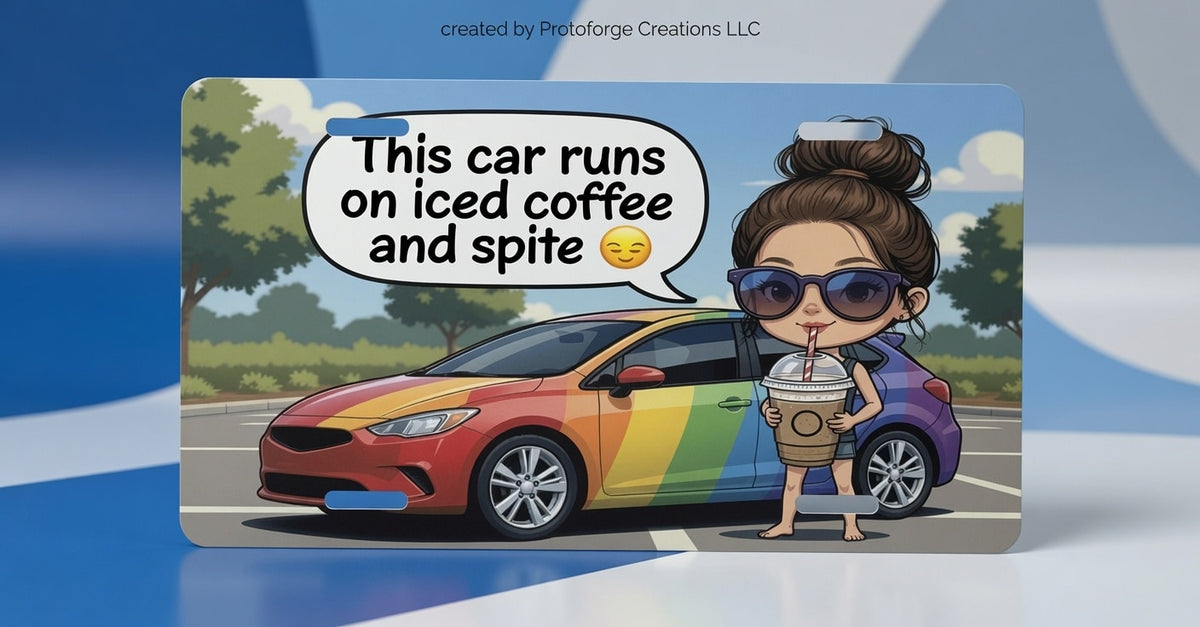Iced Coffee and Spite License Plate