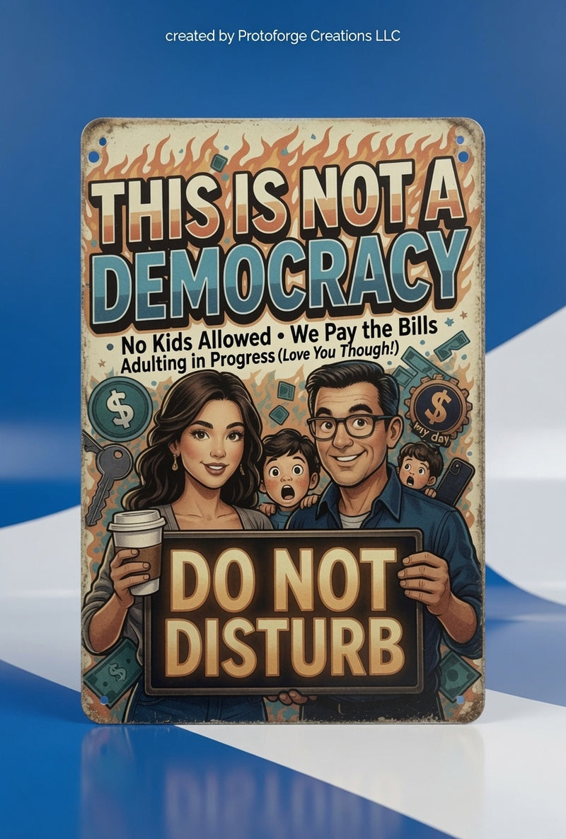 This Is Not A Democracy Sign — custom sublimation sign by ProtoForge Creations