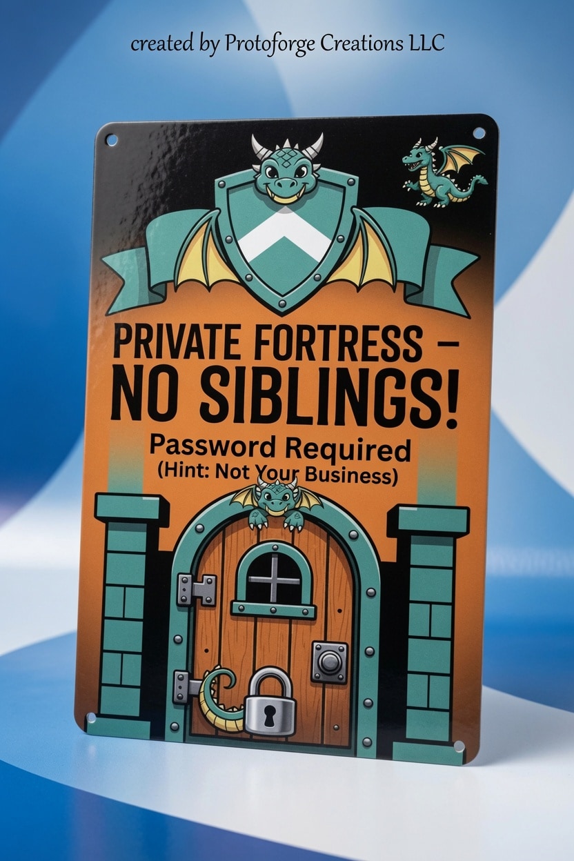 Private Fortress — No Siblings Sign
